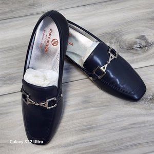 Marc Joseph New York Loafer Women's 8.5 Navy Napa Leather West Houston Buckle Ne